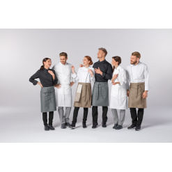 Férfi szakácskabát Premium Chef hosszú ujjú fekete szegéllyel